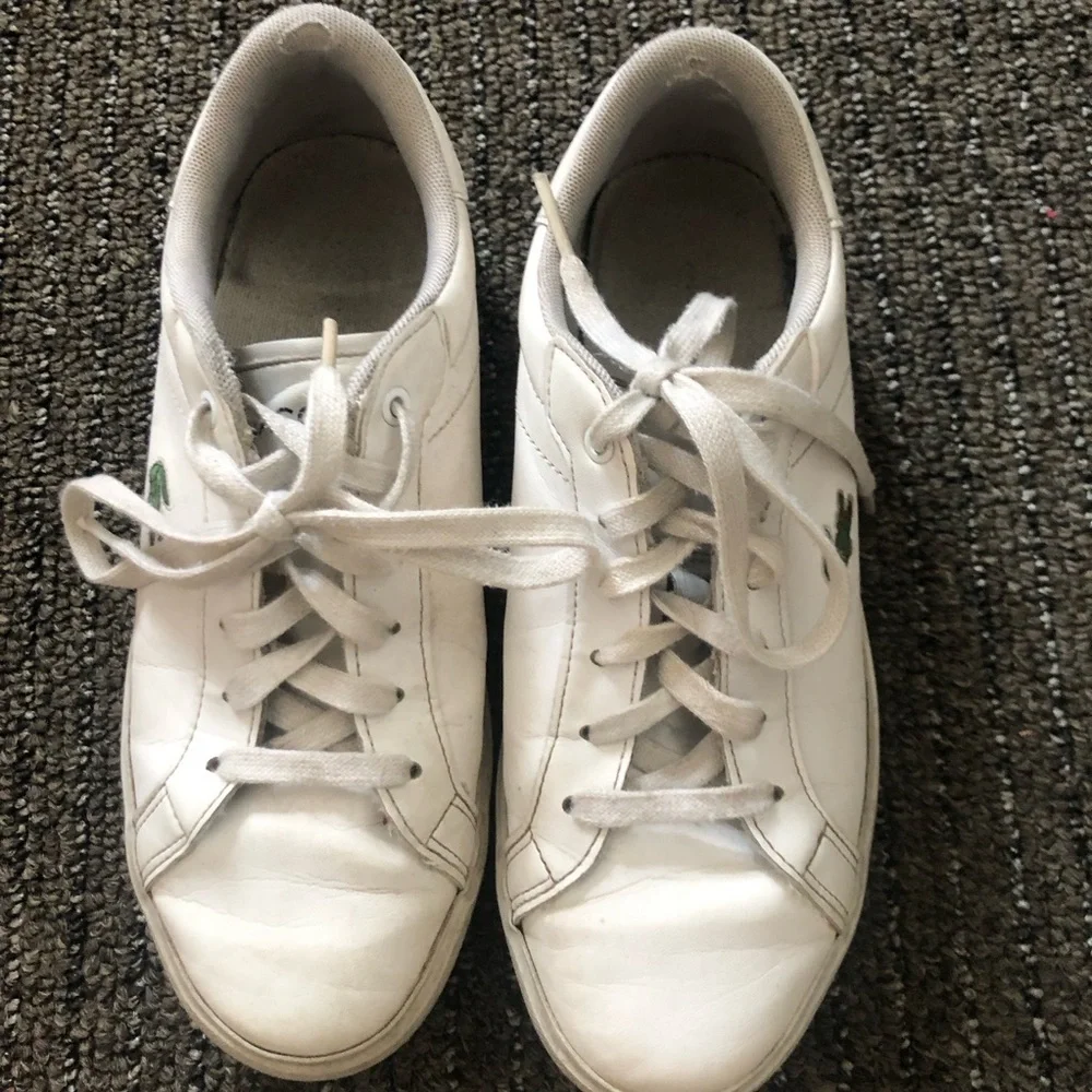 Lacoste Kids' White Sneakers Size 4 Euro 35.5 - Picture 4 of 12